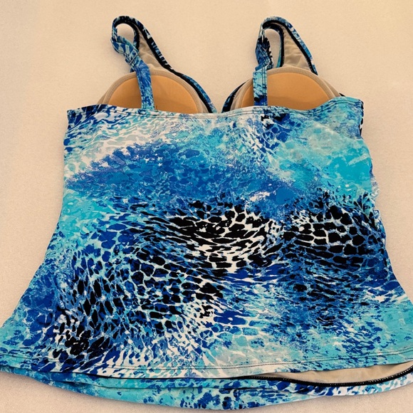 Ceeb Blue Patterned Women's Swim Top - Picture 5 of 5